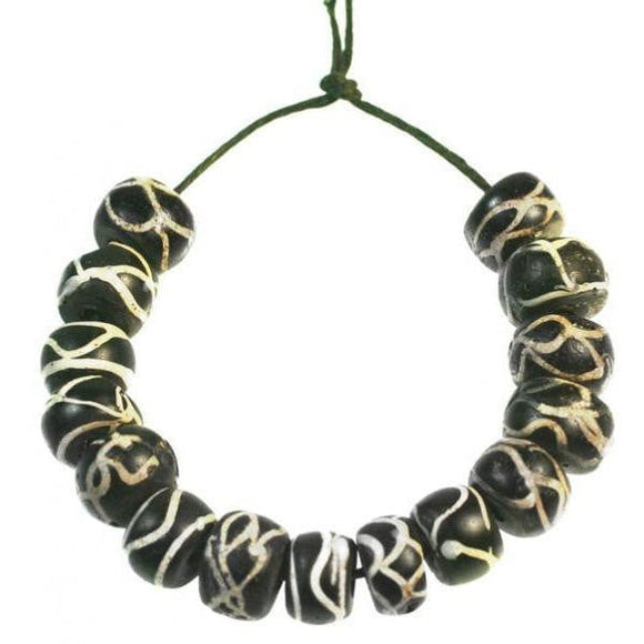 (African 001) Rattlesnake African Trade Beads - Scottsdale Bead Supply