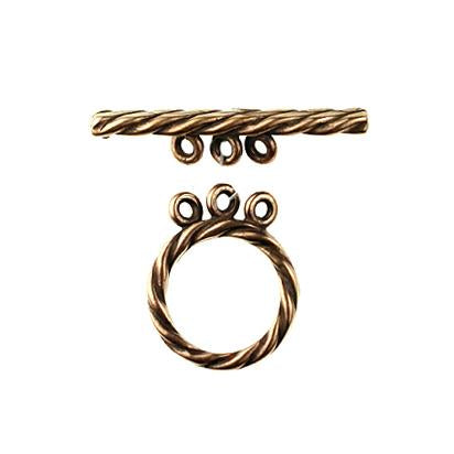 Bronze 3 strand twist design toggle