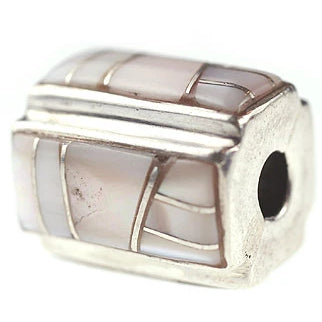 Inlay 4-side Rectangle 15 mm X 13 mm Pink Mussel