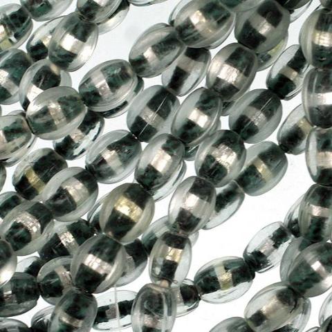 Silver Foil with Black & Green India Lamp Beads