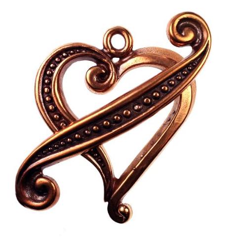 BZCT 8742 Bronze Heart Toggle