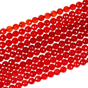 Carnelian 8mm Faceted Rounds