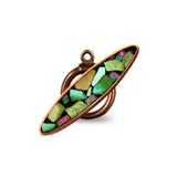 Bronze Inlay Toggle with Turquoise and Synthetic Opal