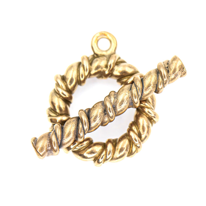 (bzct021-8740)  Bronze Heavy twisted rope toggle