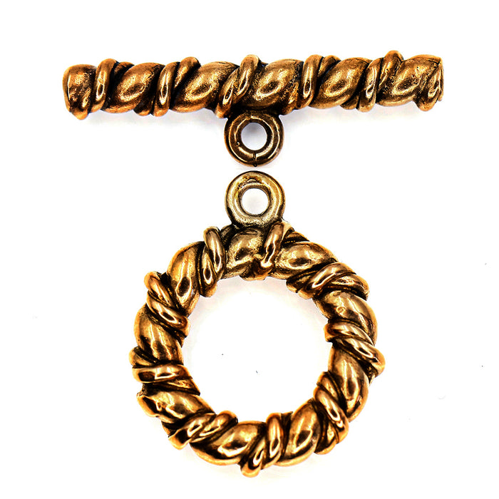 (bzct021-8740)  Bronze Heavy twisted rope toggle