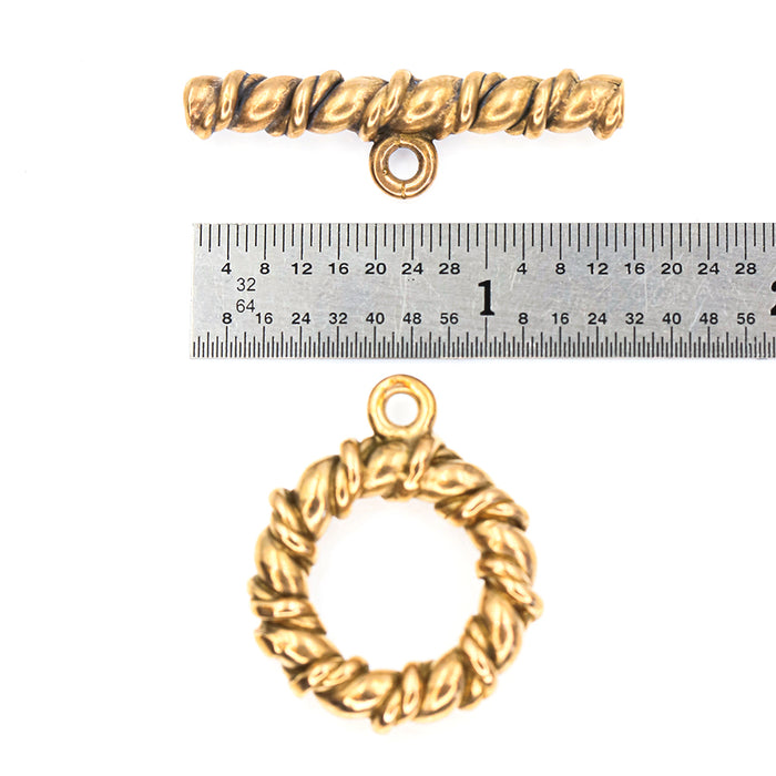 (bzct021-8740)  Bronze Heavy twisted rope toggle