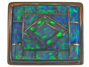 Box Clasp 5-strd Light Blue Synthetic Opal