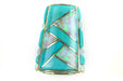 Inlay Cone 12 x 9 mm SB Turq and White Synth Opal