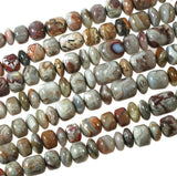 (agate030) Crazy Lace Agate Barrels/Roundells - Scottsdale Bead Supply