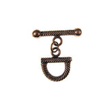 BZCT 9060 Bronze stirrup shape, lined texture toggle clasp