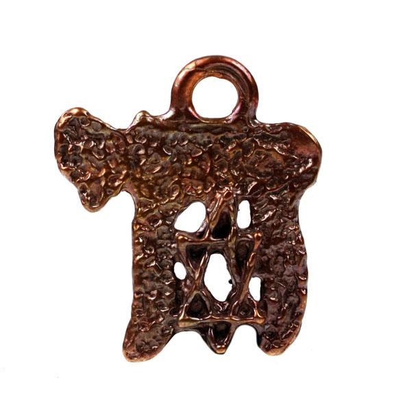 Bronze Chai & Star of David Pendant