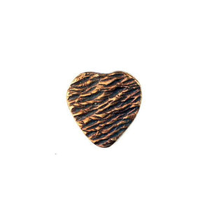 (bzbd102-9899) Bronze Heart bead, textured, top drilled - Scottsdale Bead Supply