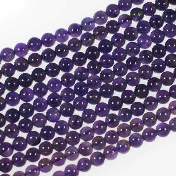 (ameth004) Amethyst 8mm Rounds - Scottsdale Bead Supply