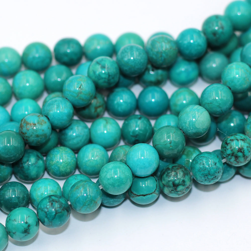 Gemstones - Kingman Natural Turquoise Round Beads 3mm