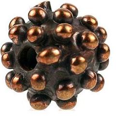 Bronze Dotted Round Bead