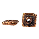 (bzbd027-9546) Solid bronze square spacer bead. - Scottsdale Bead Supply