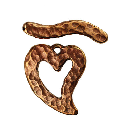Bronze Heart Toggle Clasp