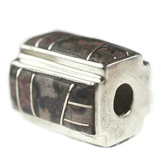 Inlay 4-side Rectangle 15 mm X 13 mm Leopard Skin Jasper