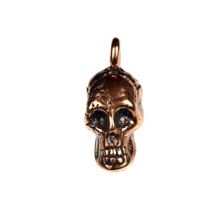 Bronze Drilled Skull Pendant