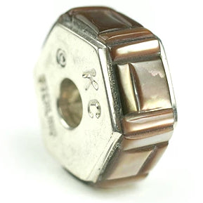 Inlay Hexagon 8 mm x 18 mm Brown Lip Shell
