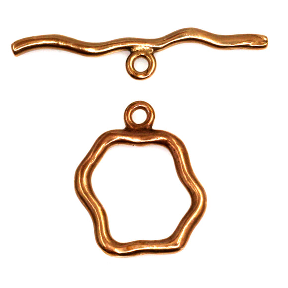 (bzct031-8842) Bronze smooth sculpted toggle clasp.