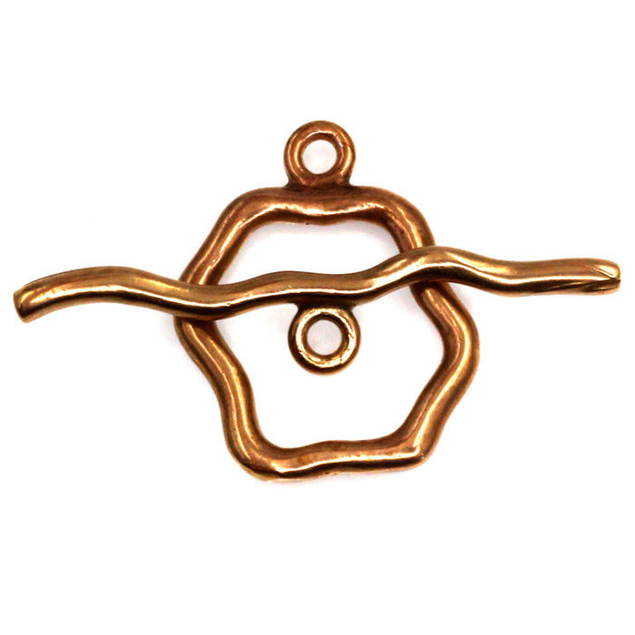 (bzct031-8842) Bronze smooth sculpted toggle clasp.