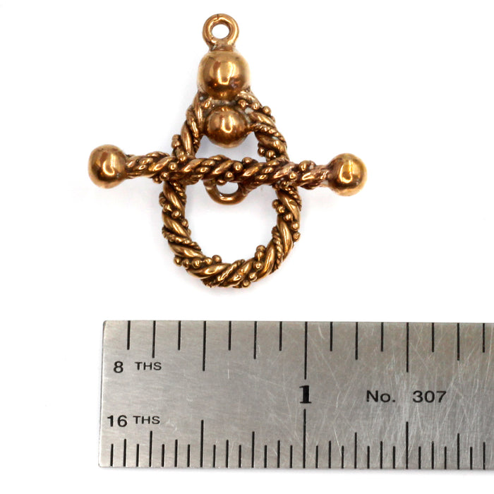 (bzct036-8919) Bronze teardrop shape toggle clasp.