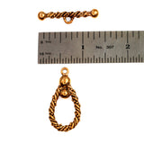 (bzct036-8919) Bronze teardrop shape toggle clasp.
