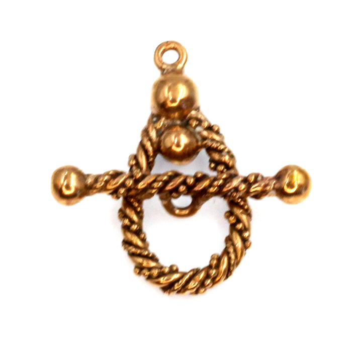 (bzct036-8919) Bronze teardrop shape toggle clasp.