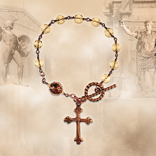 Bronze and Light Smoky Czech Crystal Rosary Bracelet Kit