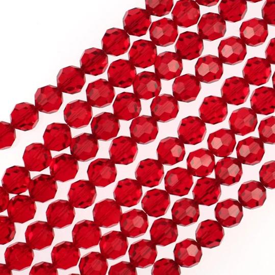 8mm Light Siam Swarovski Crystal