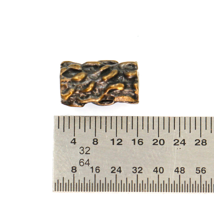(bzbd004) Bronze Rough Bark Textured Bead
