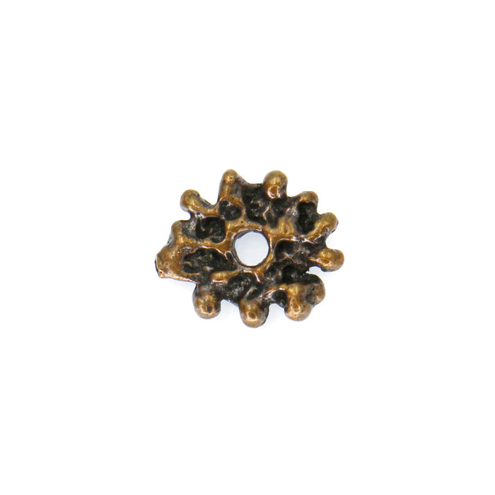 (bzbd005) Flat Knobby Bronze Texture Spacer Bead