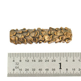 (bzbd014-9458)  Handmade Solid Bronze Textured Tube Bead