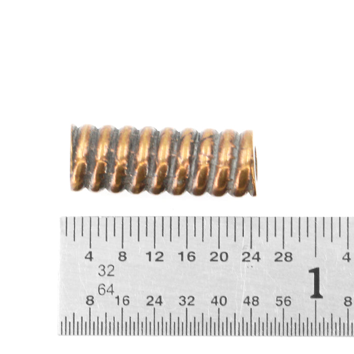 (bzbd120) Bronze Spiral Tube Bead