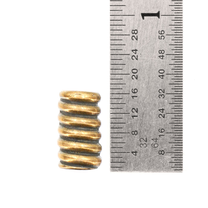 (bzbd139) Small Bronze Spiral Bead