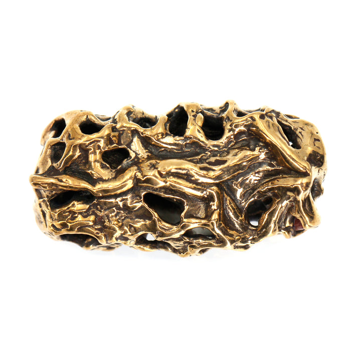 (bzbd107) Very Large Bronze Long Freeform Bead