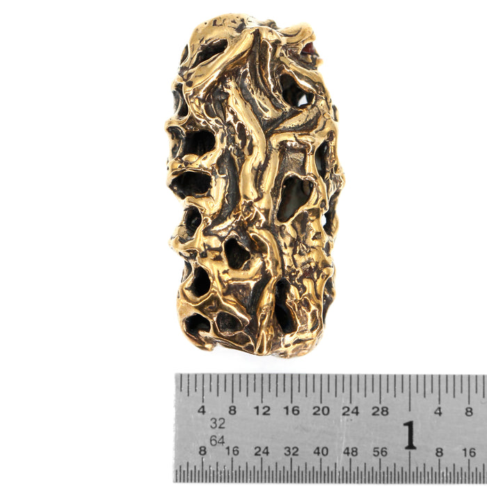 (bzbd107) Very Large Bronze Long Freeform Bead