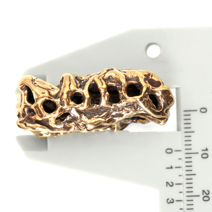 (bzbd107) Very Large Bronze Long Freeform Bead