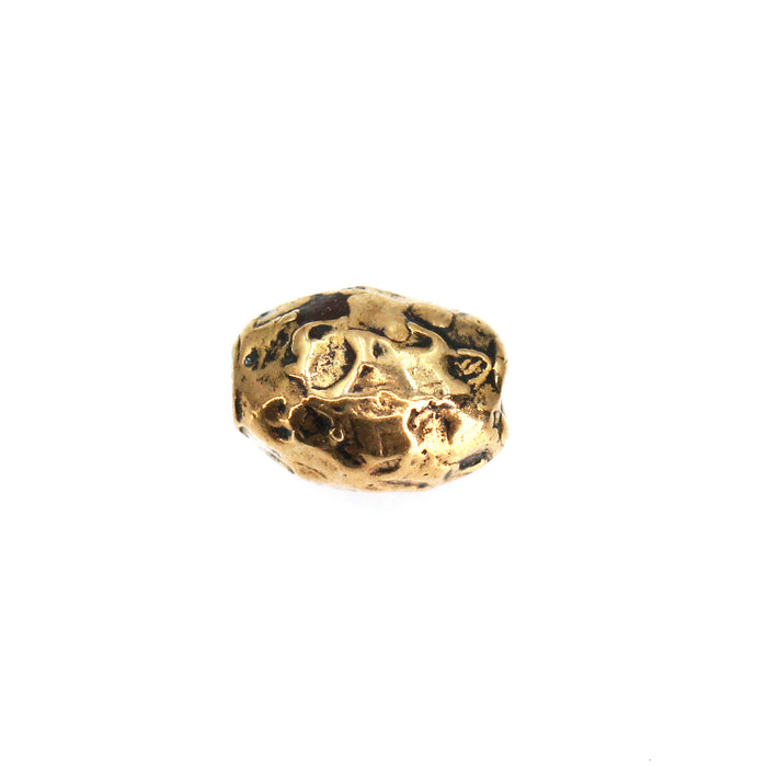 (bzbd021) Solid Bronze Textured Fat Barrel Bead