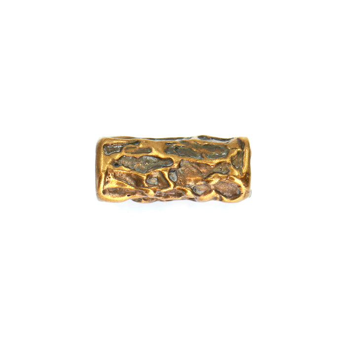 (bzbd022) Bronze Freeform Texture, Tube Bead