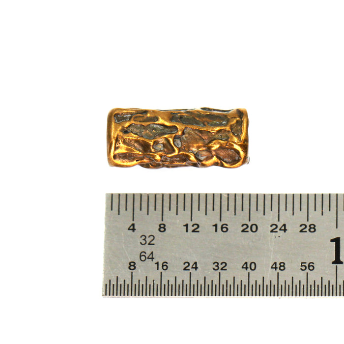 (bzbd022) Bronze Freeform Texture, Tube Bead