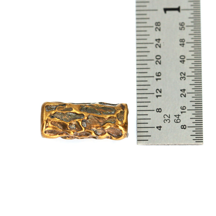 (bzbd022) Bronze Freeform Texture, Tube Bead
