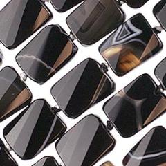 (ba004) 15x20mm Banded Agate Rectangles - Scottsdale Bead Supply