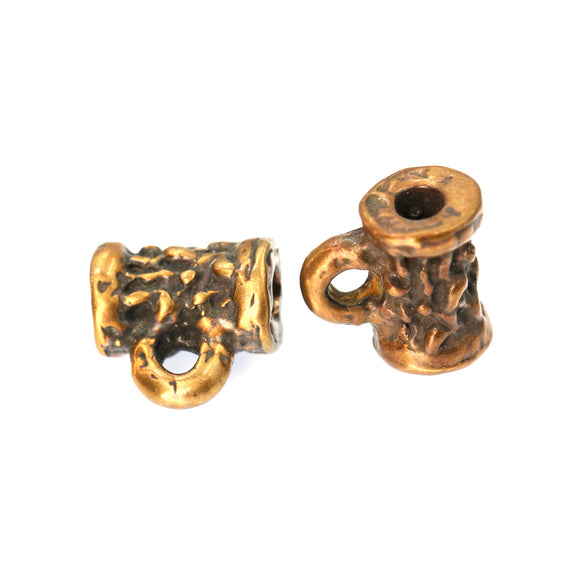 (bzbd026-9506) Bronze Tube Bead With Ring On Bottom