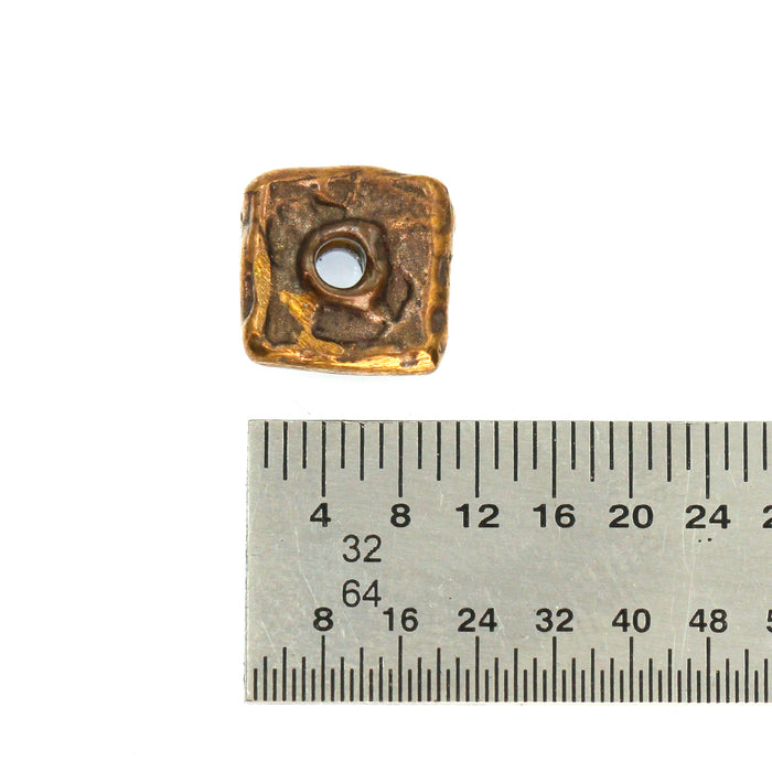 (bzbd027) Small Solid bronze Square Spacer Bead
