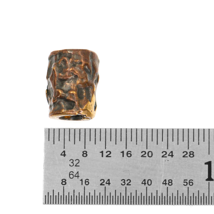 (bzbd100) Bronze Short Barrel Bead