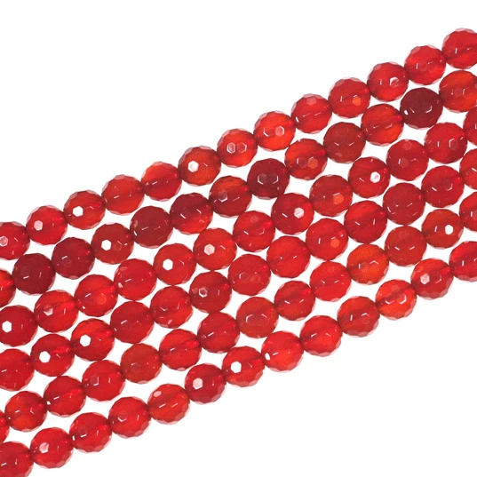 Carnelian 6mm Faceted Rounds