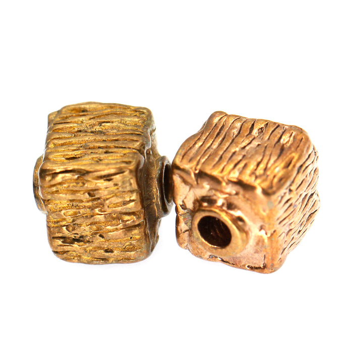 (bzbd030) Heavy Bronze 9mm Textured Cube