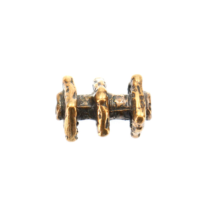 (bzbd156-9659) Bronze Triple Square Bead
